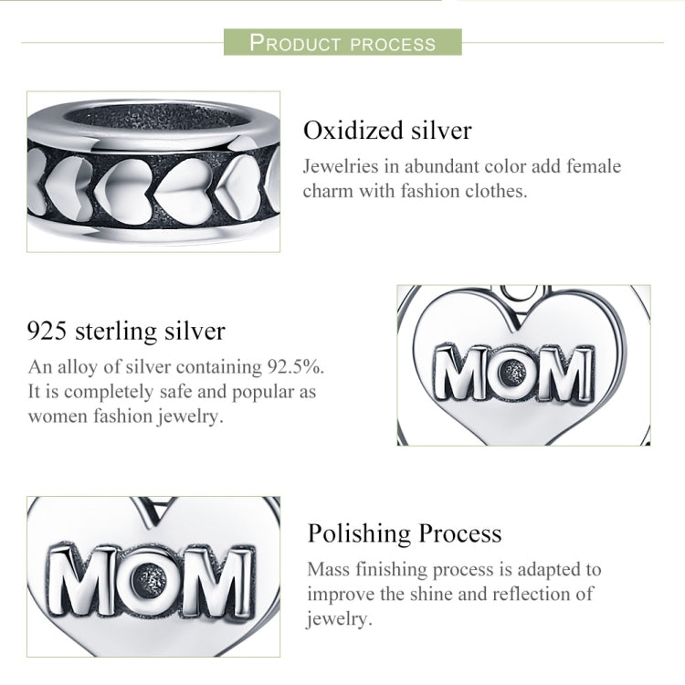 Regalo per la festa della mamma S925 Sterling Silver Tribute to Mothers Love Beads Accessori per bracciali fai da te, Bead, Bead+Necklace