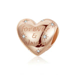 Accessori per braccialetti fai da te con perline sciolte a forma di cuore dorate in argento sterling S925