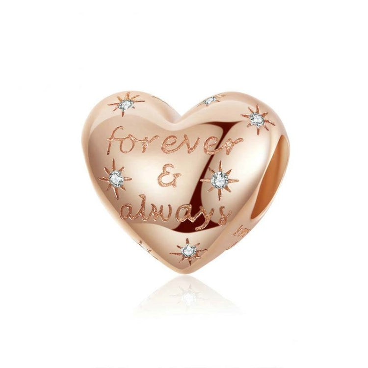 Accessori per braccialetti fai da te con perline sciolte a forma di cuore dorate in argento sterling S925