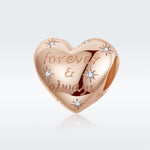 Accessori per braccialetti fai da te con perline sciolte a forma di cuore dorate in argento sterling S925