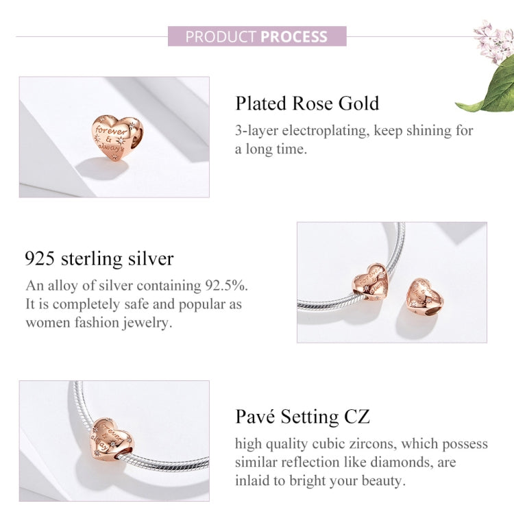 Accessori per braccialetti fai da te con perline sciolte a forma di cuore dorate in argento sterling S925