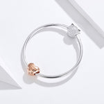 Accessori per braccialetti fai da te con perline sciolte a forma di cuore dorate in argento sterling S925
