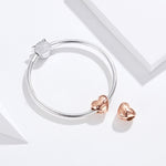 Accessori per braccialetti fai da te con perline sciolte a forma di cuore dorate in argento sterling S925