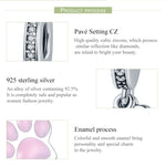 Accessori per bracciale fai da te con perline di diamanti con impronta di cane in argento sterling S925