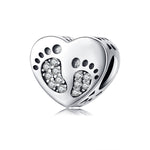 Bracciale fai da te con perline sfuse in argento sterling S925 con impronta a forma di cuore, perline in argento, SCC1395