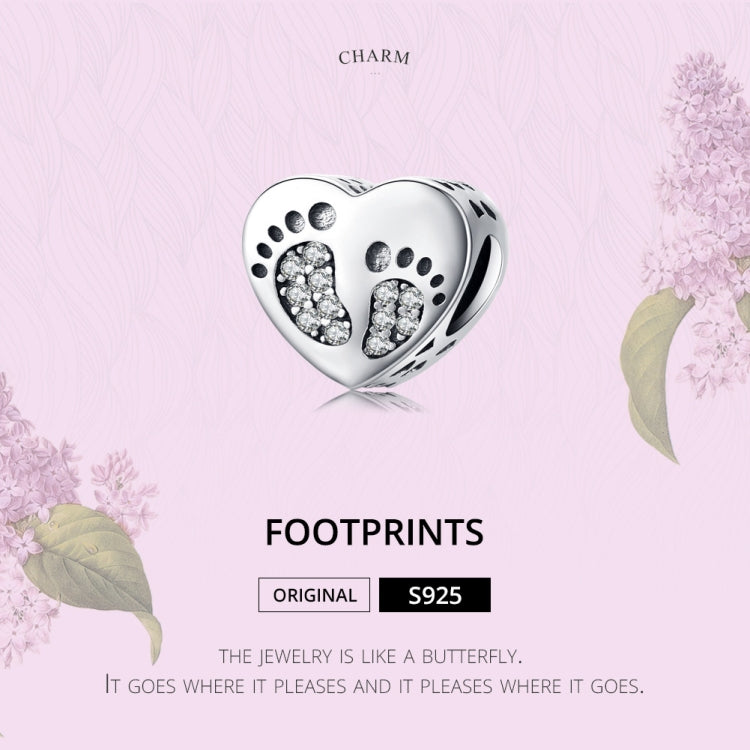 Bracciale fai da te con perline sfuse in argento sterling S925 con impronta a forma di cuore, perline in argento, SCC1395