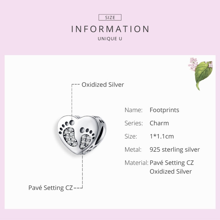 Bracciale fai da te con perline sfuse in argento sterling S925 con impronta a forma di cuore, perline in argento, SCC1395