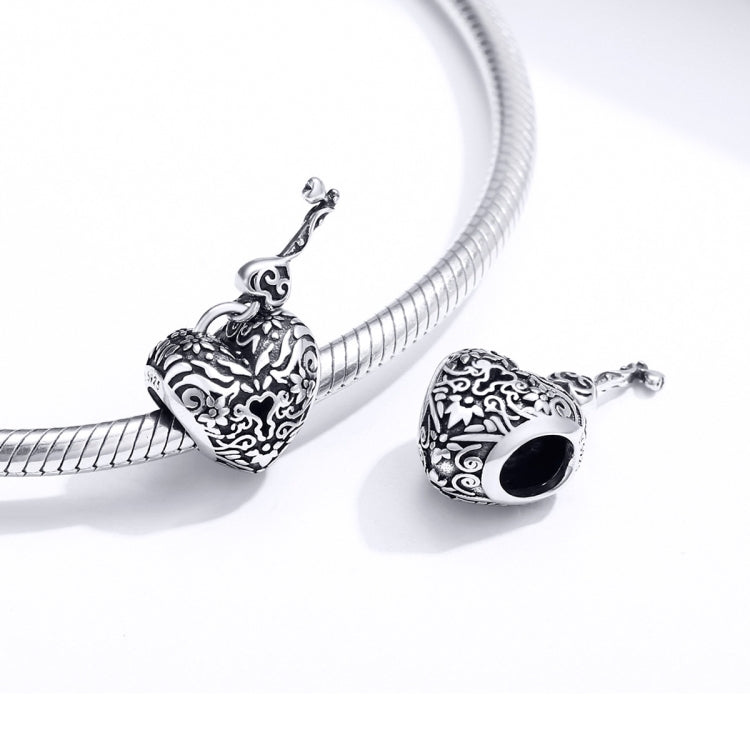 Perline sciolte per bracciale fai-da-te con perline a forma di cuore in argento sterling S925