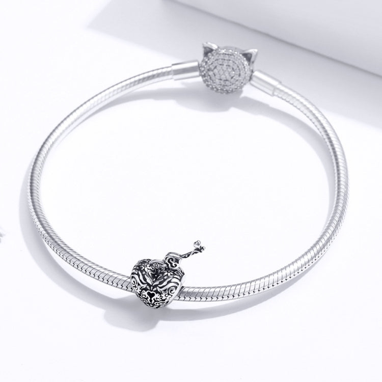 Perline sciolte per bracciale fai-da-te con perline a forma di cuore in argento sterling S925