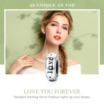 Regalo per la fidanzata Argento sterling S925 Ti amo sempre, perline a forma di cuore