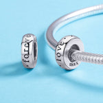 Regalo per la fidanzata Argento sterling S925 Ti amo sempre, perline a forma di cuore