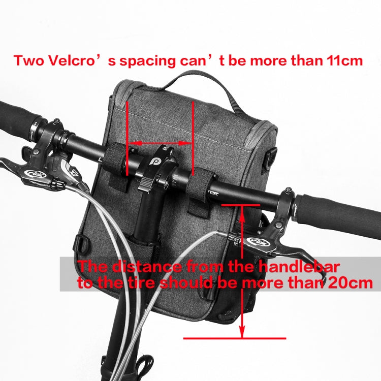 Borsa anteriore per bicicletta Rhinowalk Borsa per maniglia multifunzione di grande capacità Borsa per bicicletta elettrica pieghevole per bici, Dark Gray, Light Rose Red, Full Black