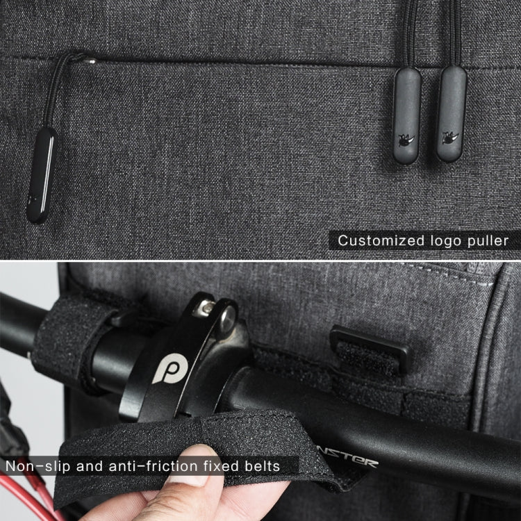 Borsa anteriore per bicicletta Rhinowalk Borsa per maniglia multifunzione di grande capacità Borsa per bicicletta elettrica pieghevole per bici, Dark Gray, Light Rose Red, Full Black