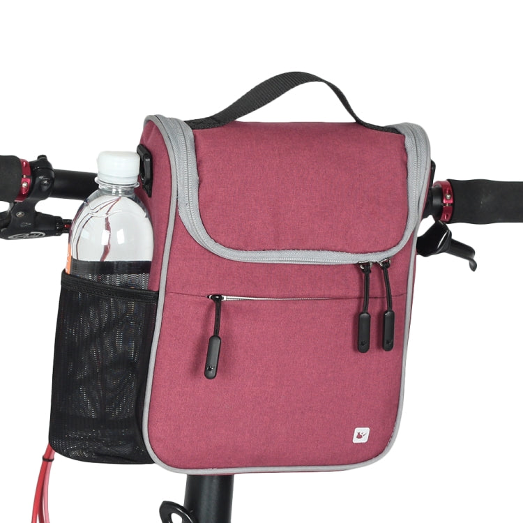 Borsa anteriore per bicicletta Rhinowalk Borsa per maniglia multifunzione di grande capacità Borsa per bicicletta elettrica pieghevole per bici, Dark Gray, Light Rose Red, Full Black