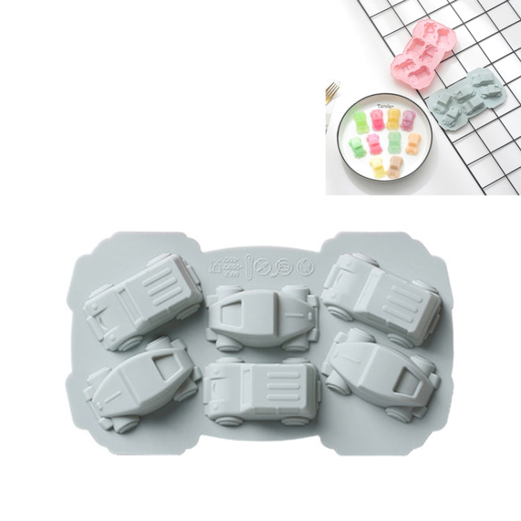 6 pezzi creativi per torta al cioccolato, 3D, per auto, cartoni animati, per uso domestico, in silicone, per cuocere il ghiaccio, 3D Car Shape (Blue), 3D Car Shape(Pink)