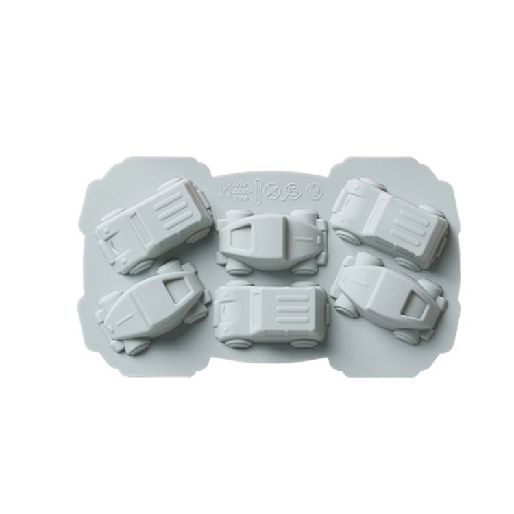 6 pezzi creativi per torta al cioccolato, 3D, per auto, cartoni animati, per uso domestico, in silicone, per cuocere il ghiaccio, 3D Car Shape (Blue), 3D Car Shape(Pink)