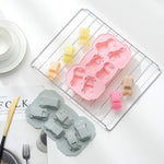 6 pezzi creativi per torta al cioccolato, 3D, per auto, cartoni animati, per uso domestico, in silicone, per cuocere il ghiaccio, 3D Car Shape (Blue), 3D Car Shape(Pink)
