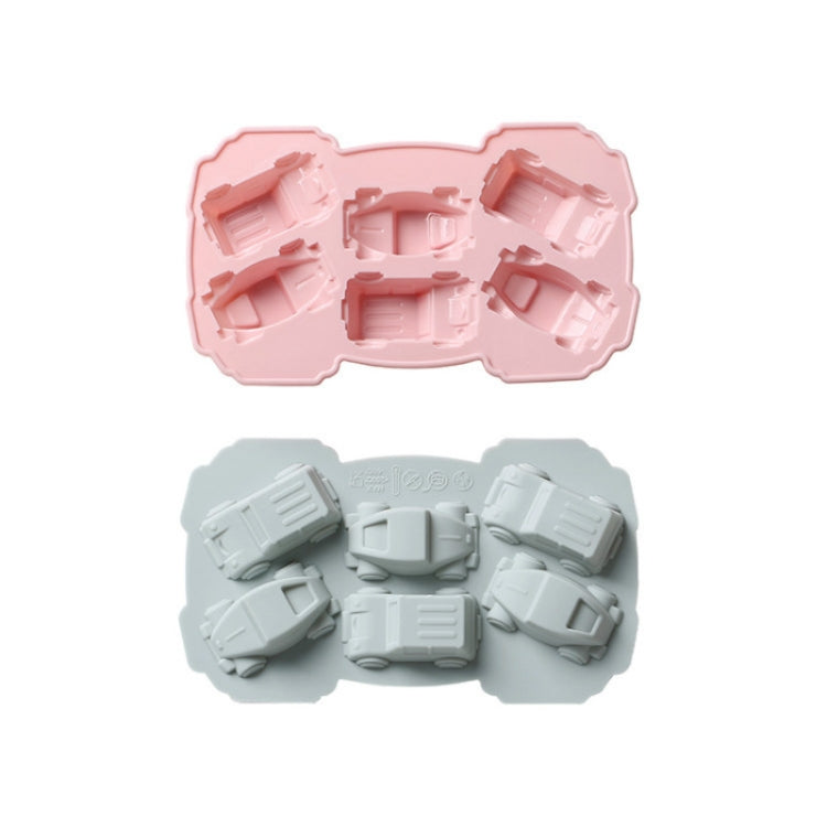 6 pezzi creativi per torta al cioccolato, 3D, per auto, cartoni animati, per uso domestico, in silicone, per cuocere il ghiaccio, 3D Car Shape (Blue), 3D Car Shape(Pink)