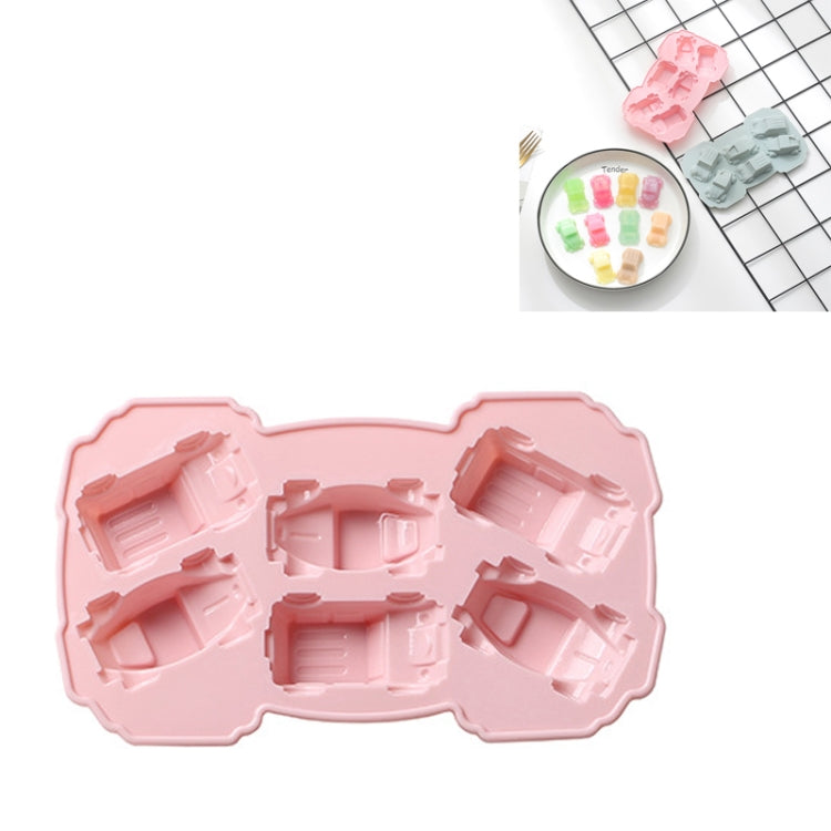6 pezzi creativi per torta al cioccolato, 3D, per auto, cartoni animati, per uso domestico, in silicone, per cuocere il ghiaccio, 3D Car Shape (Blue), 3D Car Shape(Pink)