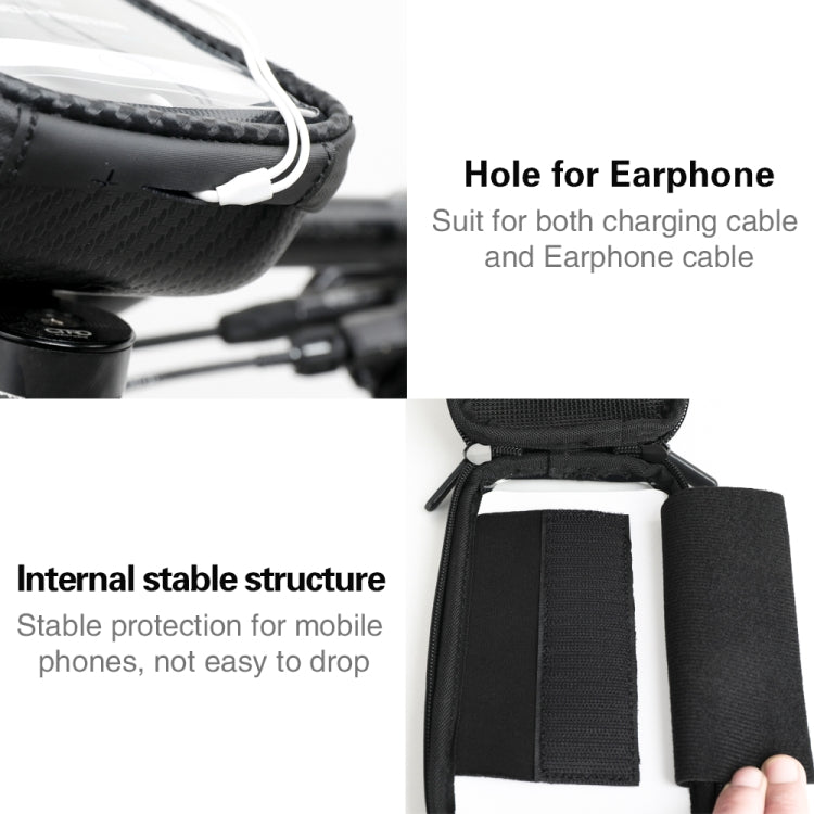 Borsa da manubrio con guscio rigido Rhinowalk, borsa per telefono con touch screen, borsa anteriore per mountain bike