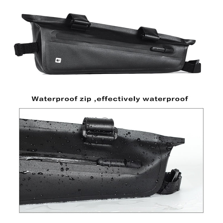 Borsa triangolare con trave anteriore per bicicletta Rhinowalk Borsa da sella per equitazione a lunga distanza in TPU impermeabile per bici da strada, Rhinowalk 2.2L Bicycle Front Beam Bag