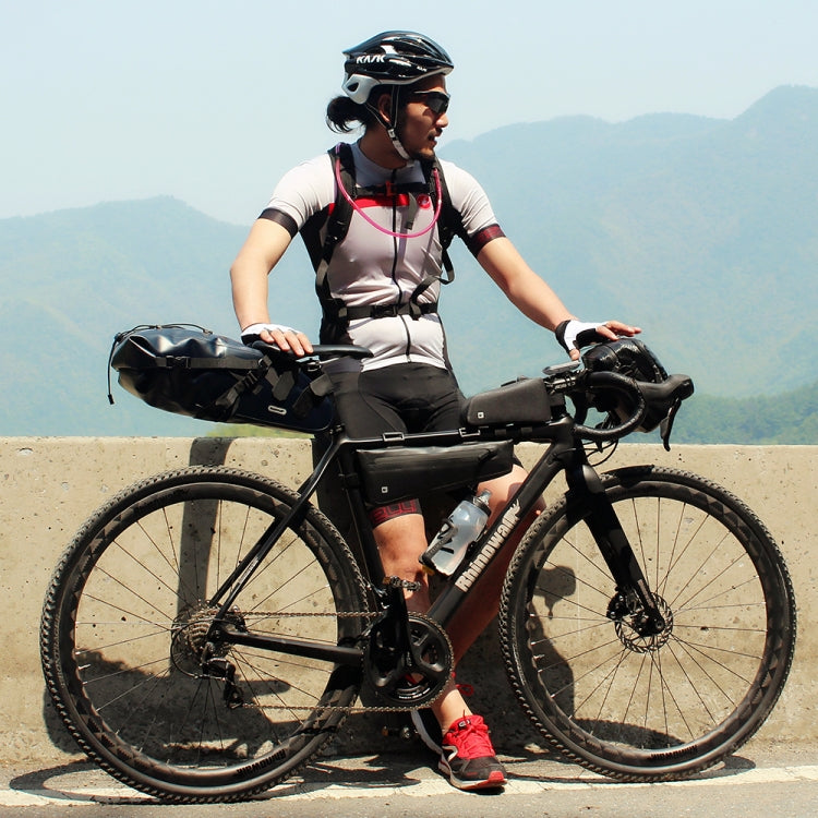 Borsa triangolare con trave anteriore per bicicletta Rhinowalk Borsa da sella per equitazione a lunga distanza in TPU impermeabile per bici da strada, Rhinowalk 2.2L Bicycle Front Beam Bag