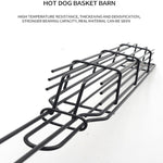 2 pz. Gabbia per barbecue per hot dog, clip per barbecue per salsicce, clip per barbecue, manico in legno, griglia per barbecue, Wood color, Red