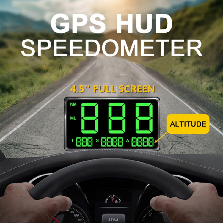 Kingneed C80 HUD da 4,5 pollici Head-up Display GPS Misuratore di velocità Allarme di velocità eccessiva Chilometraggio Orologio altitudine, C80 4.5inch