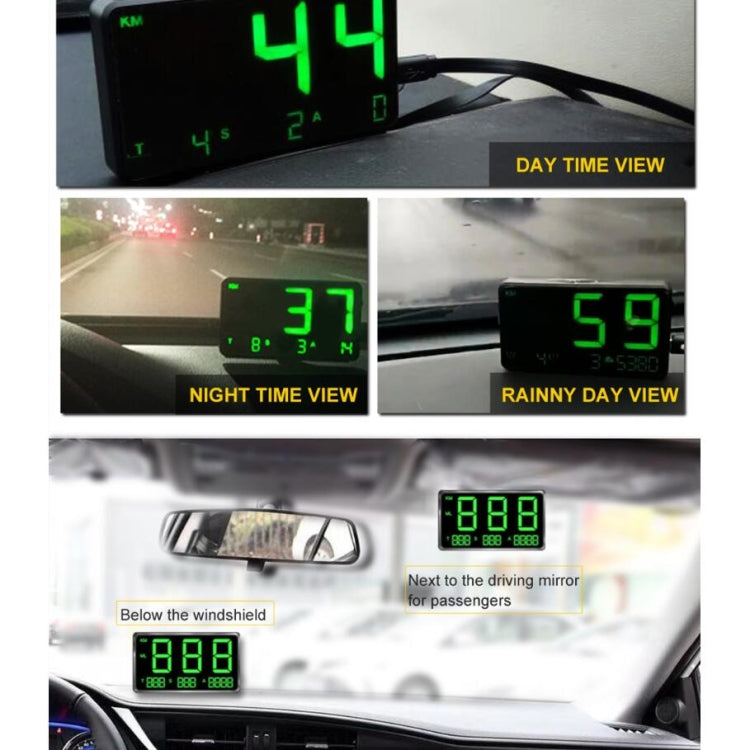 Kingneed C80 HUD da 4,5 pollici Head-up Display GPS Misuratore di velocità Allarme di velocità eccessiva Chilometraggio Orologio altitudine, C80 4.5inch