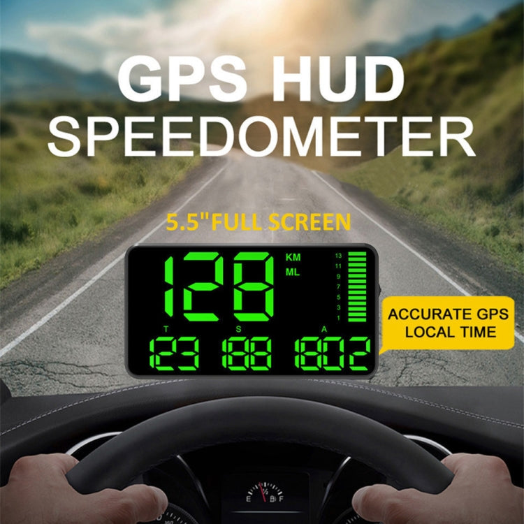 Kingneed C90 HUD da 5,5 pollici Head-up Display GPS per auto misuratore di velocità chilometraggio universale allarme di eccesso di velocità/misurazione della velocità satellitare GPS, C90 5.5inch