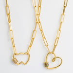 Collana Con Pendente Cuore D'amore Con Micro Zirconi Colorati Intarsiati