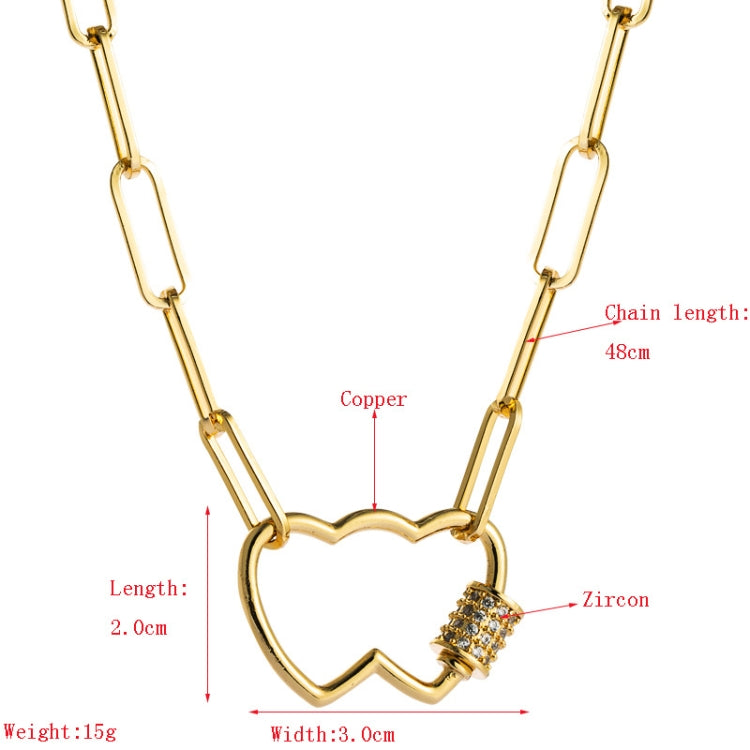 Collana Con Pendente Cuore D'amore Con Micro Zirconi Colorati Intarsiati