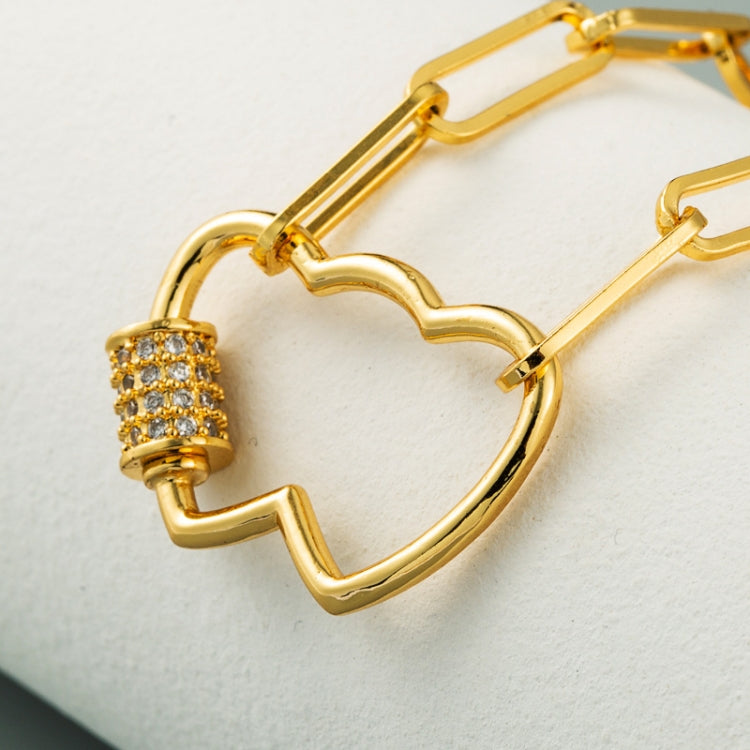 Collana Con Pendente Cuore D'amore Con Micro Zirconi Colorati Intarsiati
