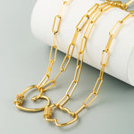 Collana Con Pendente Cuore D'amore Con Micro Zirconi Colorati Intarsiati