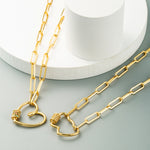 Collana Con Pendente Cuore D'amore Con Micro Zirconi Colorati Intarsiati