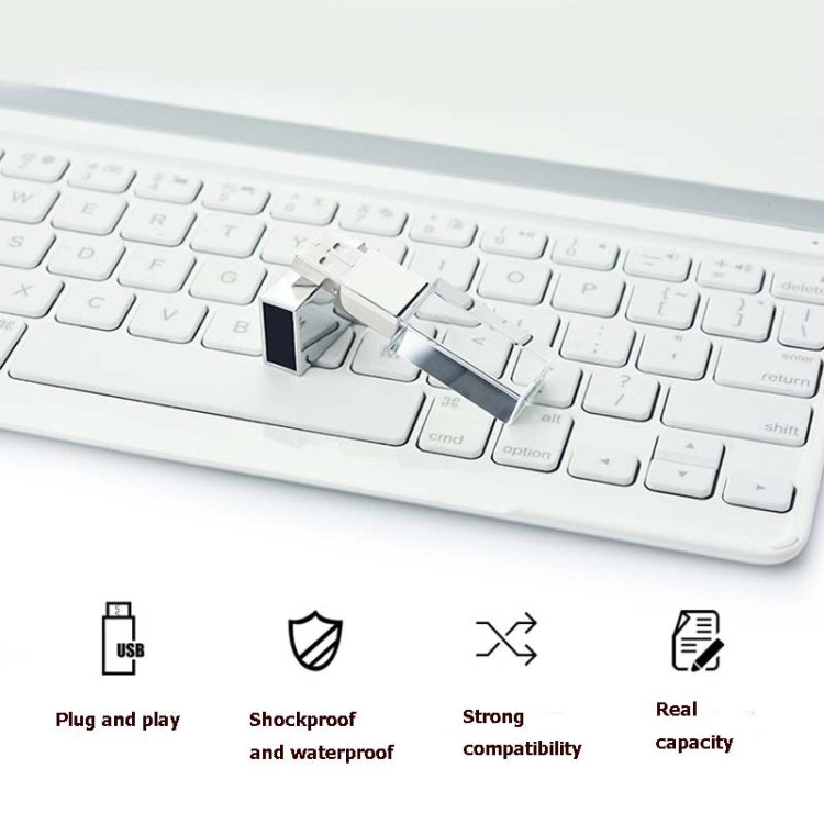 Chiavetta USB USB 2.0 con emissione di luce flash in cristallo da 2 pezzi, 8G (200 Music + 80 MV), 16G (1000 Music + 110 MV), 32G (1000 Music + 300 MV)