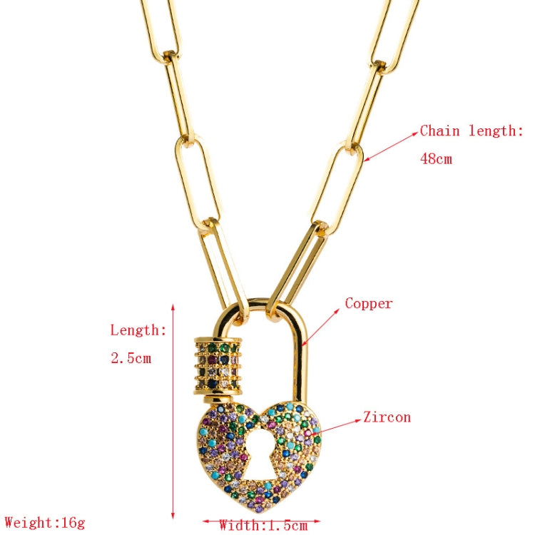 Collana da donna con squisita catena a clavicola in ottone micro-intarsiato con zirconi, Lock, Cloud