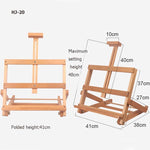 Cavalletto da esposizione per schizzi con cavalletto in legno da tavolo orizzontale, Beech  45x37x50cm, Beech 35x33x48cm, Yellow Pine 35x33x48cm