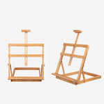 Cavalletto da esposizione per schizzi con cavalletto in legno da tavolo orizzontale, Beech  45x37x50cm, Beech 35x33x48cm, Yellow Pine 35x33x48cm