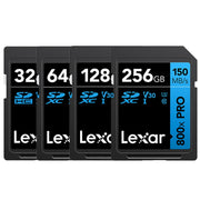 Scheda di memoria per fotocamera reflex ad alta velocità Lexar SD-800X Pro, 32GB, 64GB, 128GB, 256GB, 512GB