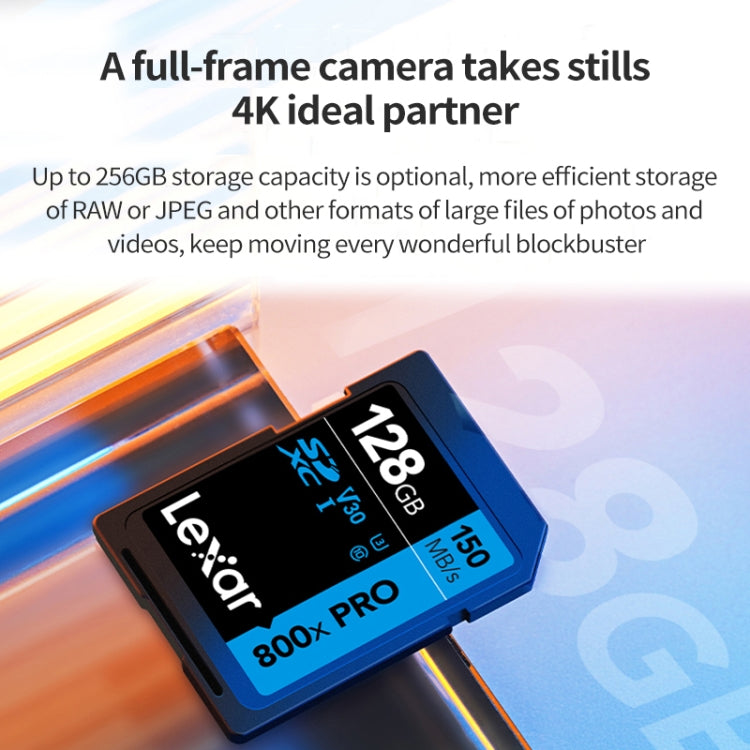 Scheda di memoria per fotocamera reflex ad alta velocità Lexar SD-800X Pro, 32GB, 64GB, 128GB, 256GB, 512GB