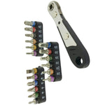 Set di punte per chiave a cricchetto 19 in 1 1/4 Set di mini punte Chiave manuale, Red Handle, Black Handle