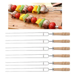 Spiedini per barbecue in acciaio inossidabile Forchetta per barbecue Forchetta per barbecue a forma di U, 6 PCS and 2 sweeps in color box, 6 PCS, 4 PCS