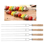 Spiedini per barbecue in acciaio inossidabile Forchetta per barbecue Forchetta per barbecue a forma di U, 6 PCS and 2 sweeps in color box, 6 PCS, 4 PCS