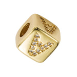 3 pezzi braccialetto con perline con lettera inglese in ottone micro-intarsiato coppia cordino rosso tirare gioielli braccialetto fai da te, A, B, C, D, E, F, G, H, I, J, K, L, M, N, O, P, Q, R, S, T, U, V, W, X