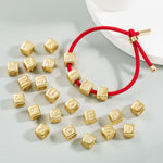 3 pezzi braccialetto con perline con lettera inglese in ottone micro-intarsiato coppia cordino rosso tirare gioielli braccialetto fai da te, A, B, C, D, E, F, G, H, I, J, K, L, M, N, O, P, Q, R, S, T, U, V, W, X