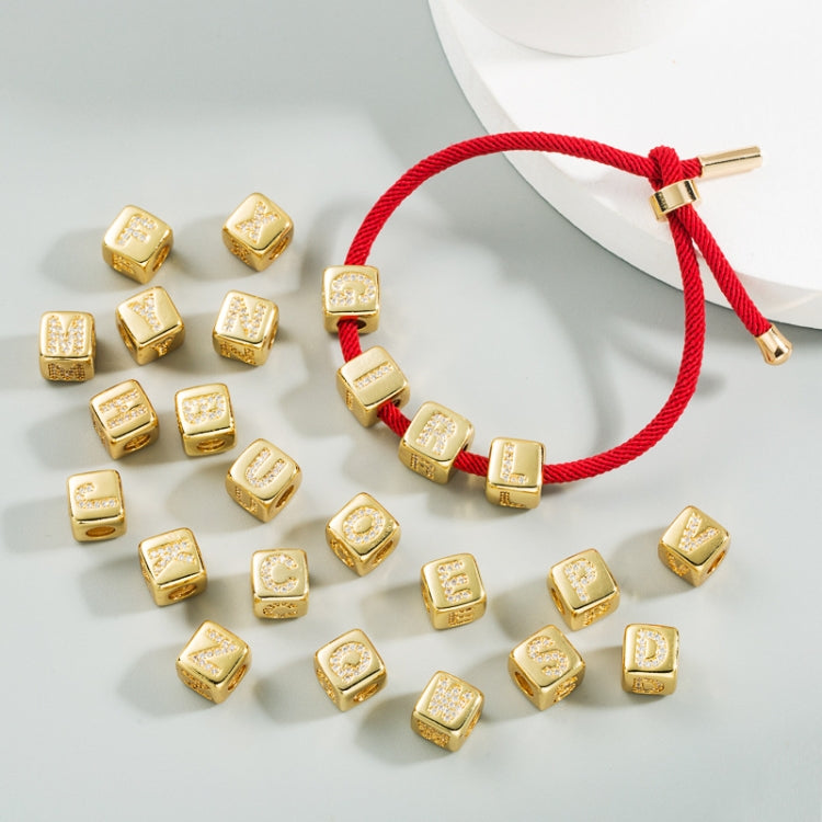 3 pezzi braccialetto con perline con lettera inglese in ottone micro-intarsiato coppia cordino rosso tirare gioielli braccialetto fai da te, A, B, C, D, E, F, G, H, I, J, K, L, M, N, O, P, Q, R, S, T, U, V, W, X