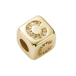 3 pezzi braccialetto con perline con lettera inglese in ottone micro-intarsiato coppia cordino rosso tirare gioielli braccialetto fai da te, A, B, C, D, E, F, G, H, I, J, K, L, M, N, O, P, Q, R, S, T, U, V, W, X