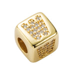 3 pezzi braccialetto con perline con lettera inglese in ottone micro-intarsiato coppia cordino rosso tirare gioielli braccialetto fai da te, A, B, C, D, E, F, G, H, I, J, K, L, M, N, O, P, Q, R, S, T, U, V, W, X