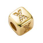 3 pezzi braccialetto con perline con lettera inglese in ottone micro-intarsiato coppia cordino rosso tirare gioielli braccialetto fai da te, A, B, C, D, E, F, G, H, I, J, K, L, M, N, O, P, Q, R, S, T, U, V, W, X